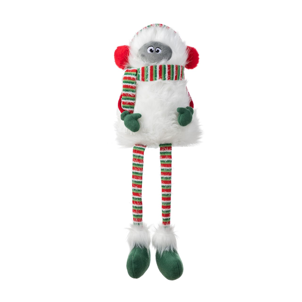 Glitzhome® 21"H Christmas Fabric Yeti Shelf Sitter